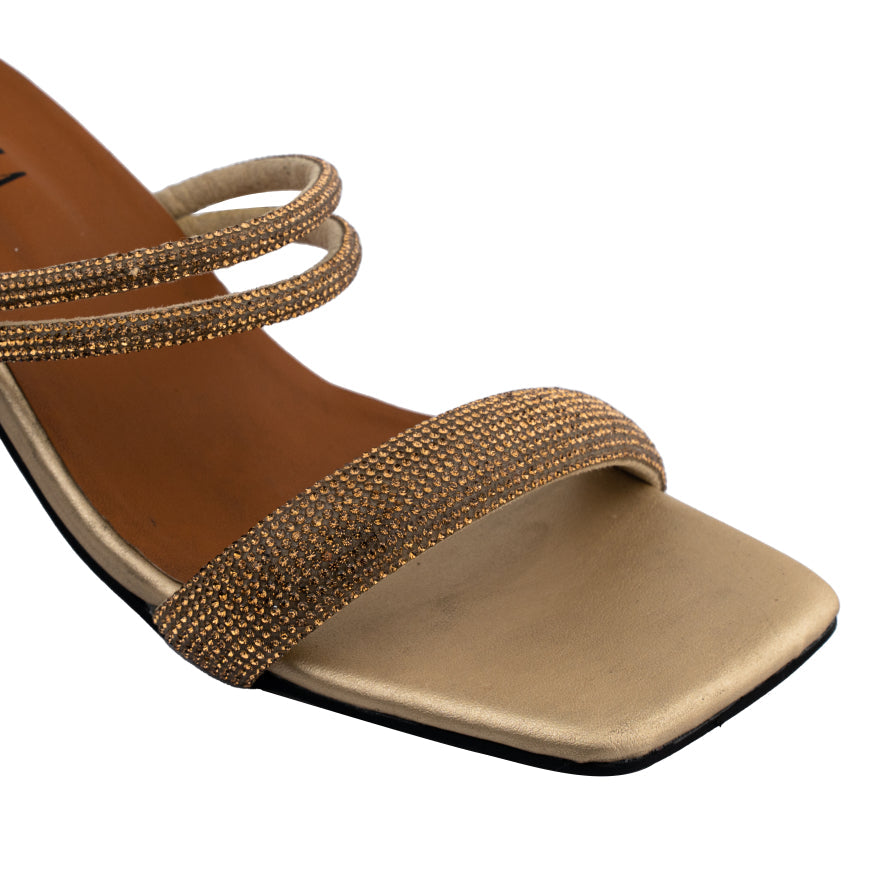 Ayla Gold Block Heels