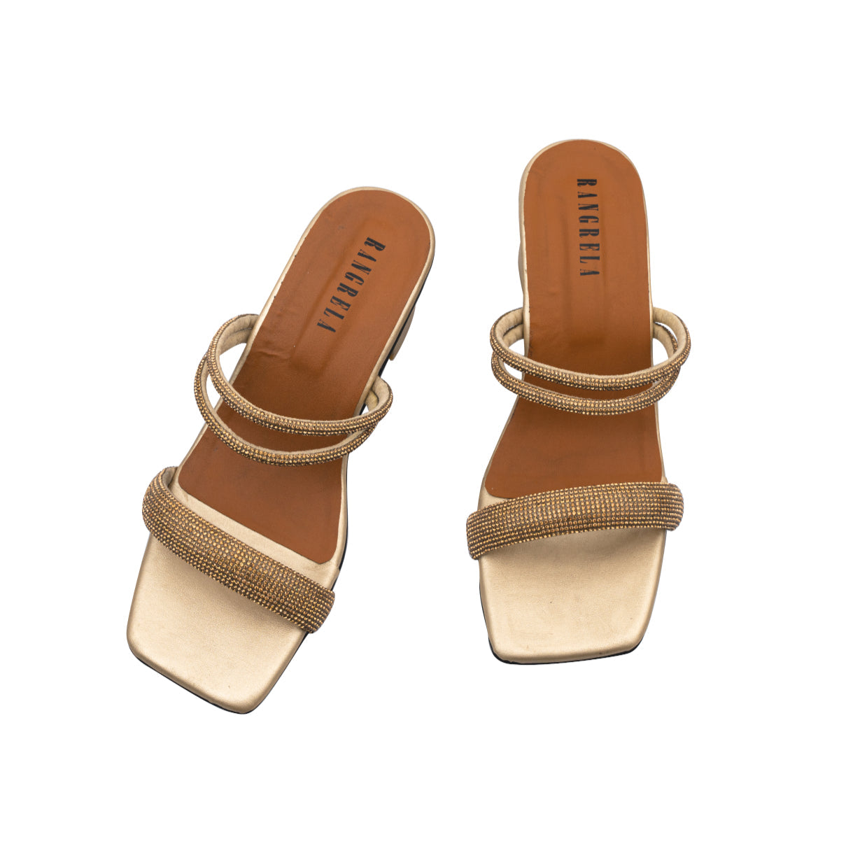 Ayla Gold Block Heels