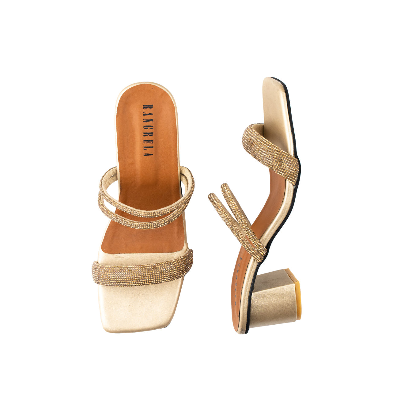 Ayla Gold Block Heels